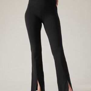 Zara Flowy Flared Ribbed Wide Leg High Waist Elastic Pants